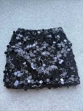 Black Sequin Mini Skirt - Party Ready